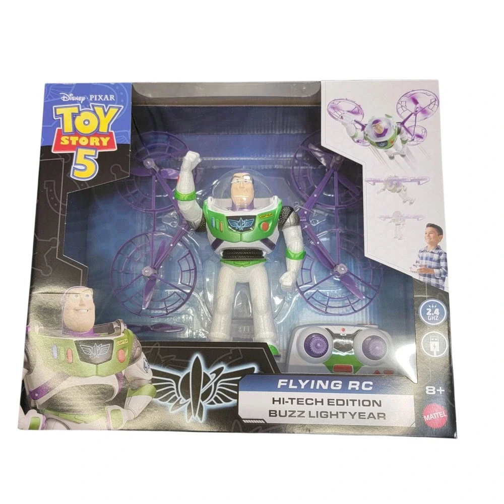 Mattel Toy Story Flying RC Buzz Lightyear Kids OS White New Hi-Tech Drone JKV53